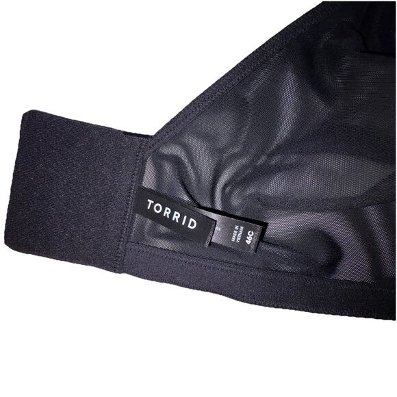 TORRID Black Lace Dream Wire Free Push Up Solid 360 Back Smoothing Bra 46C NWT - Picture 8 of 11